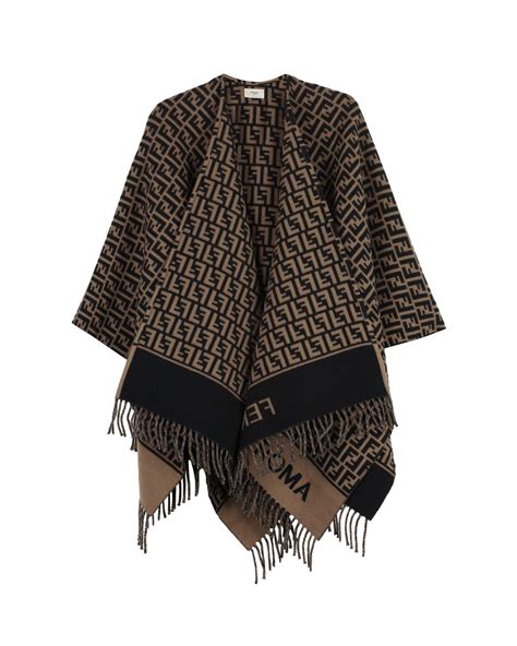 fendi black poncho